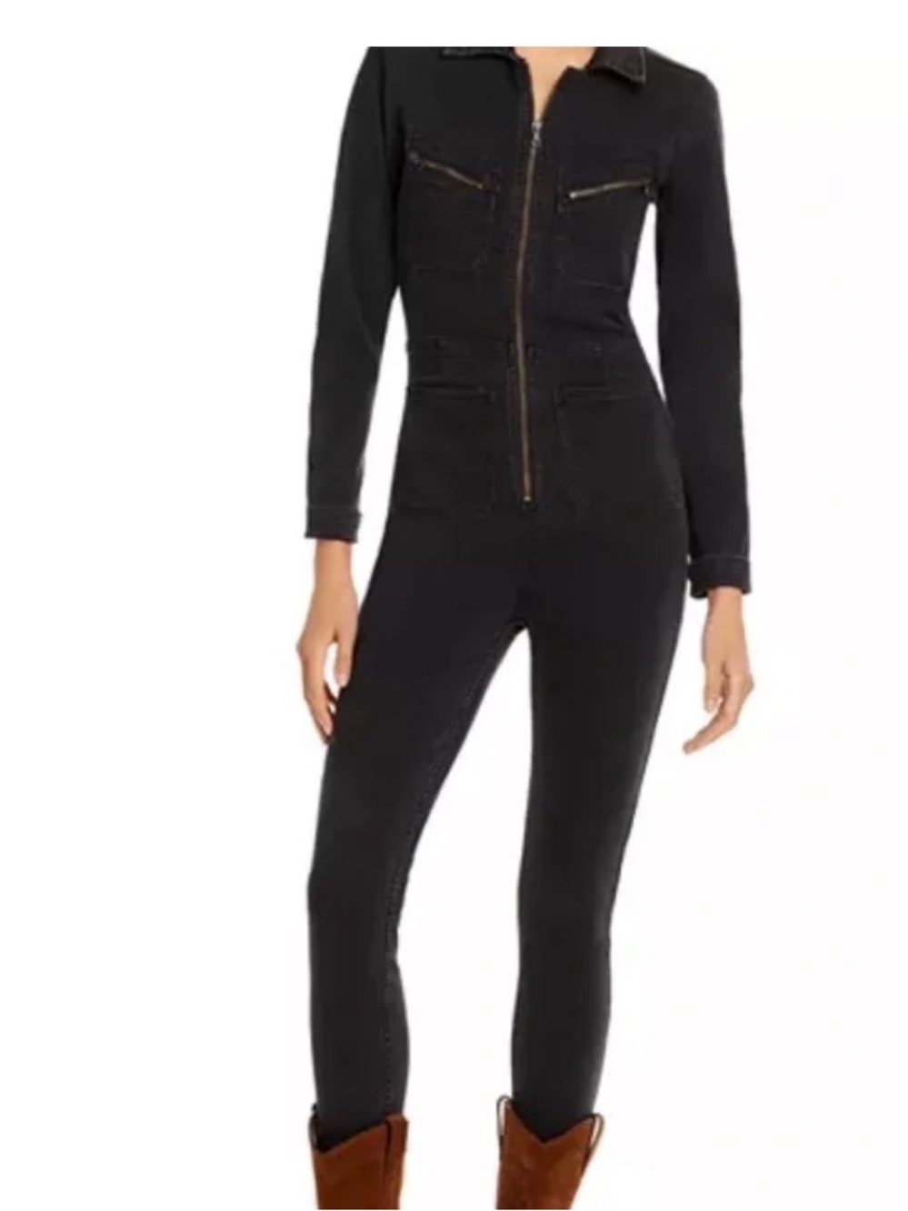 NWT Free People Lennox Black Zip-Front Women’s Jumpsuit